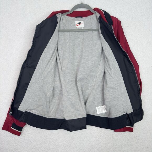 VTG Nike Track Jacket Youth Large (12-14) Black Red Windbreaker Full ZIp Lined - Picture 9 of 15